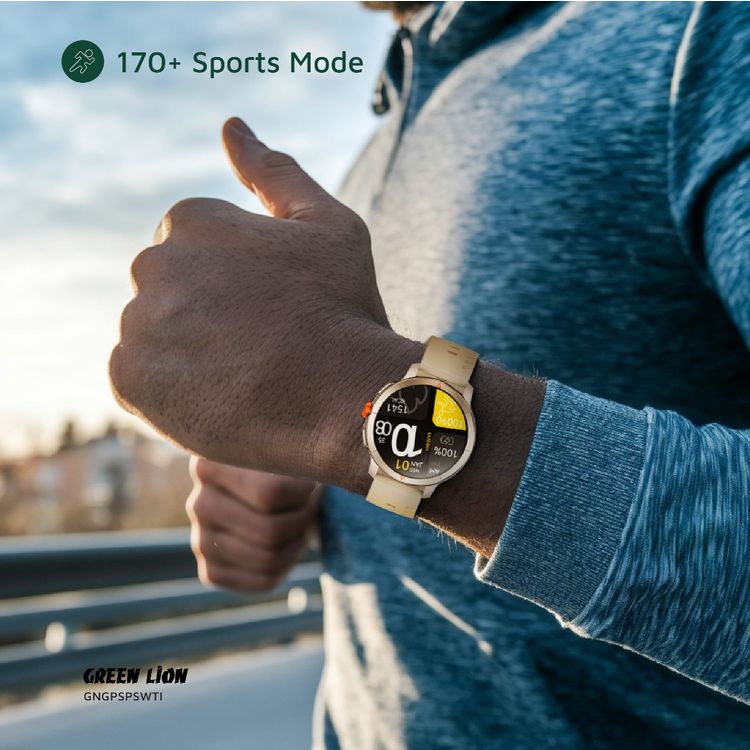 ساعة جرين ليون جي بي إس برو الذكية مع شاشة كبيرة بحجم 1.6 بوصة، وبارومتر وبوصلة، ومراقبة النوم، وتسجيل صوتي، وحقيقة 60 هيرتز إطار في الثانية، وميزة TWS، وموسيقى محلية وألبوم الهاتف، ومراقبة معدل ضربات القلب، مكالمة عبر البلوتوث، وجيوماجنيتيك وارتفاع، بطارية بسعة 450 مللي أمبير، ووقت عمل يصل إلى 6 أيام - تيتانيوم.