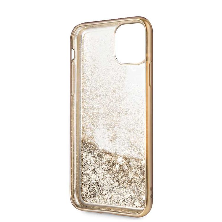 CG MOBILE Guess 4G Peony Liquid Glitter TPU case for iPhone 11 Pro, Soft TPU Case, Anti-Fingerprint Surface, Anti-Scratch, Durable, Officially Licensed - Gold
