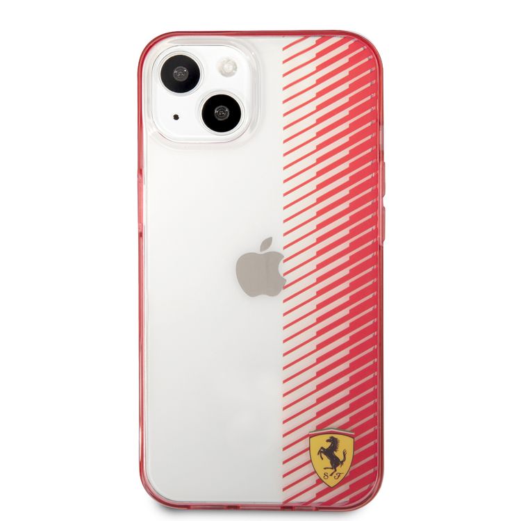 CG MOBILE Ferrari Transparent Hard Case Gradient Print Logo Compatible for iPhone 13 Mini (5.4") Scratches Resistant, Easy Access to All Ports