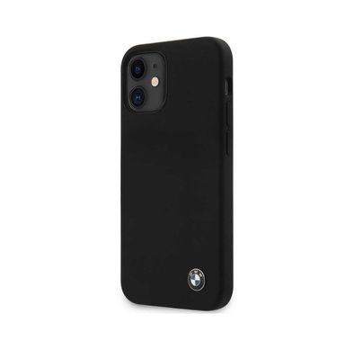 CG Mobile BMW Liquid Silicone Hard Case Metal Logo Compatible for iPhone 12 Pro Max (6.7") - Black