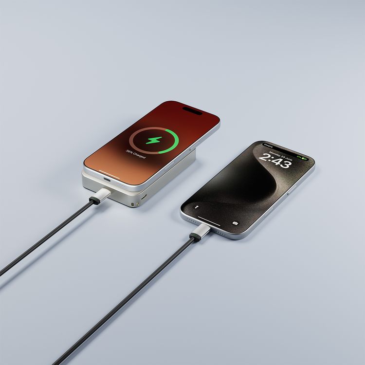 بنك طاقة بورودو ماج سيف 10000 مللي أمبير/ساعة مع منفذ إدخال وإخراج من النوع C، شحن لاسلكي 15 وات وشحن PD 20 وات، مؤشر بطارية LED، تصميم صغير الحجم وقابل للحمل - فضي / أصفر