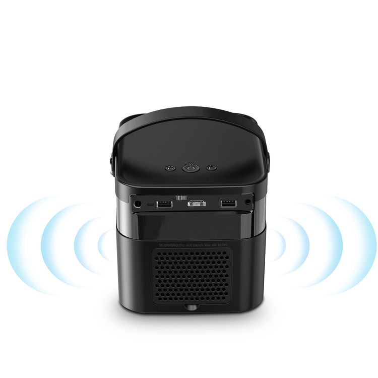 Powerology 4K Portable Projector, Built-in 15600mAh Lithium Battery, Wireless, 960 x 540 pixels Resolution, 4K HDMI Ultra HD, 4K HDMI Ultra HD, 400 ANSI Lumens - Black