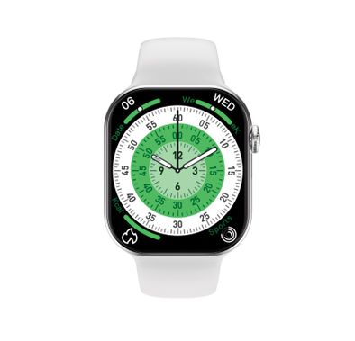 Green Lion Communicate Lite 42mm Smart Watch with 1.85 Inch IPS Display, 230mAh Battery Capacity, 2-3 Days Working Time, 10 Days Standby Time, Bluetooth Version 3.0 + 5.4, Wireless Charging, Double Tap Function, Dynamic Island, Always-On Display, 500+ Watch Faces - Silver