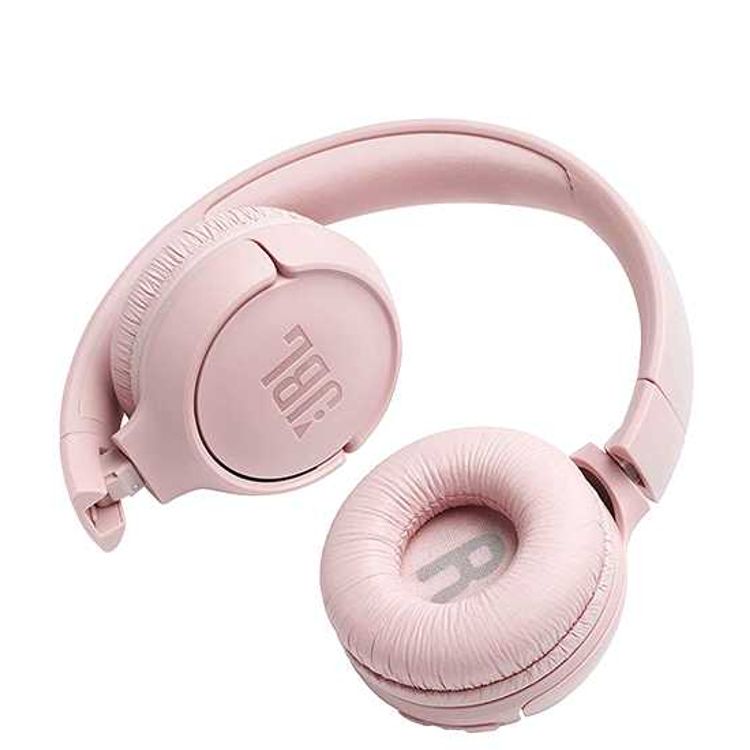 JBL T500 Wireless Bluetooth On-Ear Headphones with Mic, Pure Bass Sound, Hands-free Calls, 16-hours Battery Life, Lightweight & Foldable Design - Pink