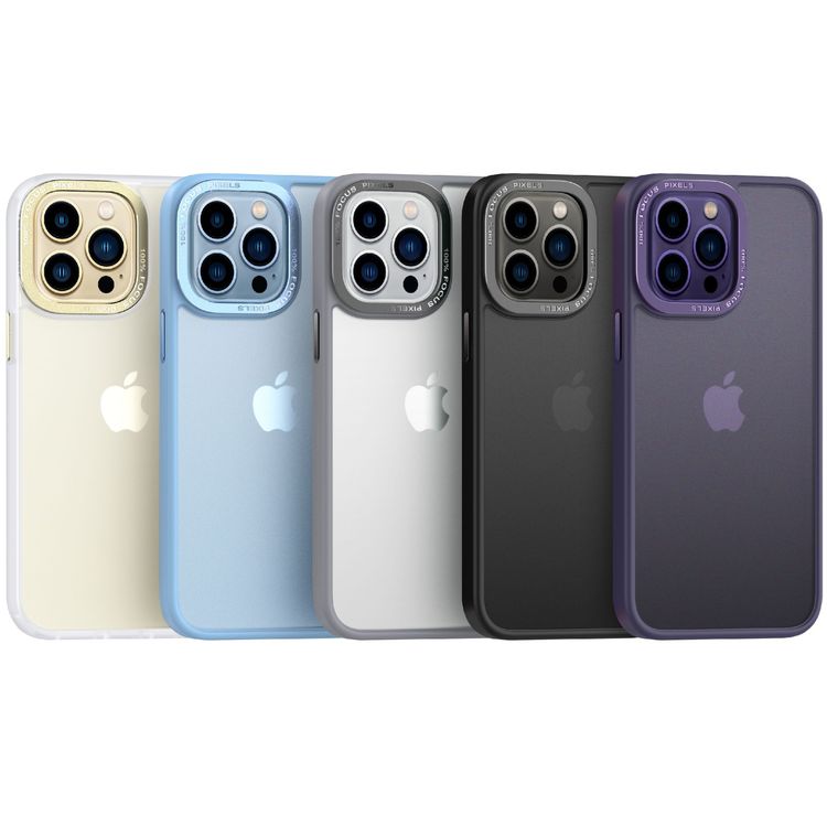 Comma Joy Elegant Metal Magnet Anti-Shock Case for iPhone 14 Pro - Purple