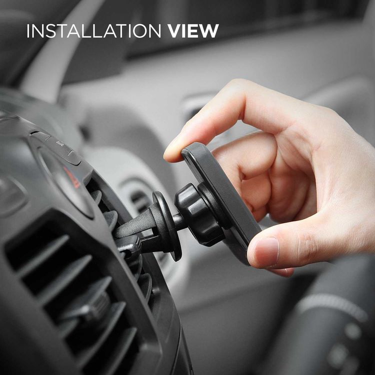 Elago Magnetic Car Mount Plus, Designed to Last and Protect your Phone, Remote Holder Mount, Solid Construction, 65° arc Rotating View, Stronger Pull, Designed to Protect - Black