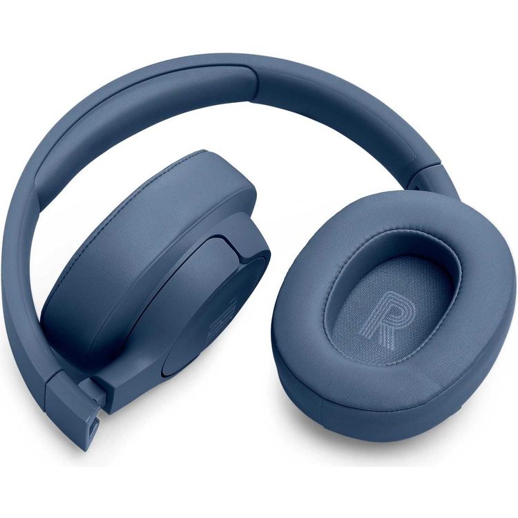 JBL Pure Bass Sound Wireless Over-Ear Headphones, Hands-Free Call, Detachable Cable, Built-in Microphone, Adaptive Noise Cancelling - Blue
