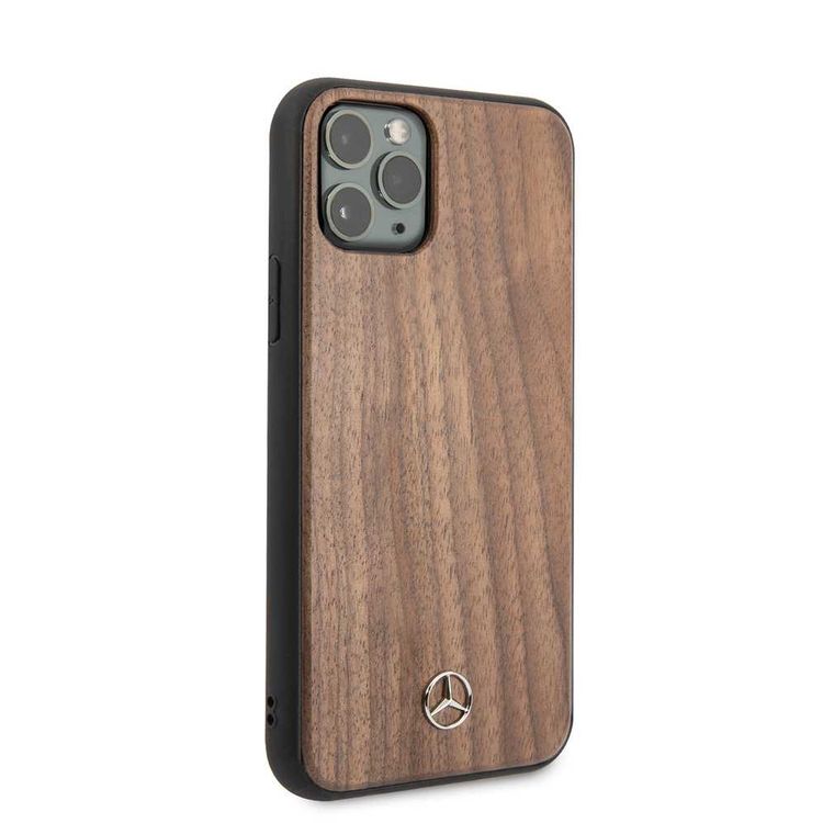 Mercedes-Benz Walnut Hard Case For iPhone 11 Pro Max - Brown