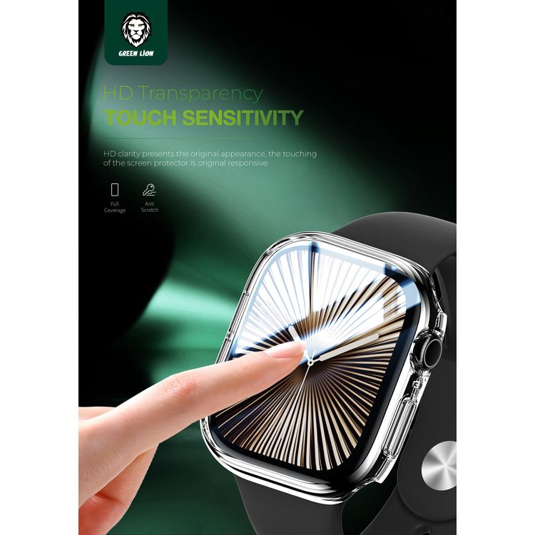 Green Lion Guard Plus PC Case for Apple Watch 42mm, Scratch Resistance, Anti-Fingerprint, Shock Proof, Easy Installation, Ultra Lightweight, Touch Sensitivity - Clear