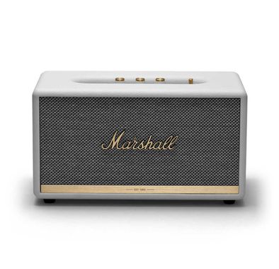 Marshall Stanmore II Bluetooth Wireless Sound Stereo Speaker, Multi-host Functionality, Wired & Wireless Connectivity, 10m Bluetooth Range, Iconic Marshall Design, Marshall Signature Sound - White