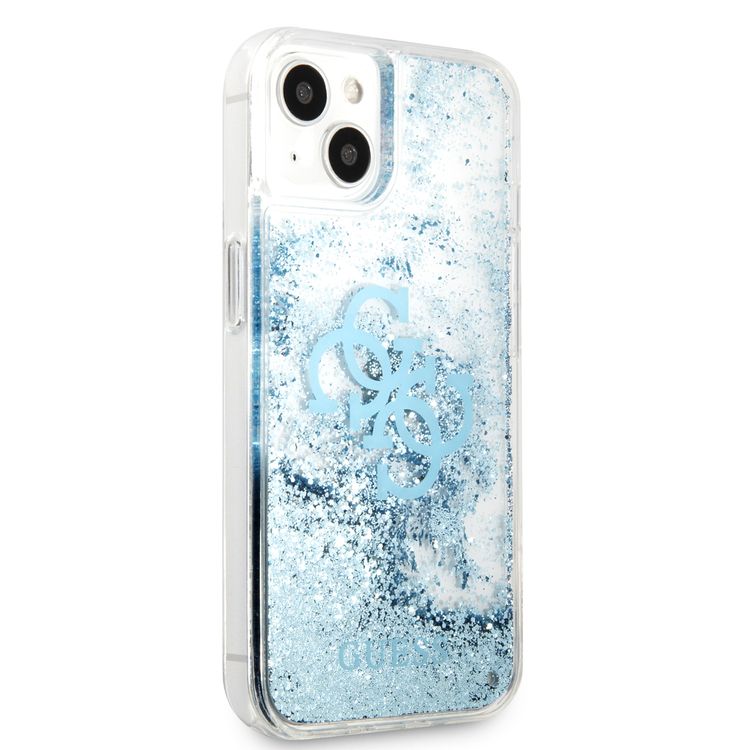 CG MOBILE Guess Liquid Glitter Case with 4G Electroplated Logo Compatible for iPhone 13 (6.1") Anti-Scratch, Easy Access to All Ports, Shock Absorption