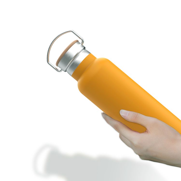 Green Lion Vacuum Flask Stainless Steel Water Bottle 600ml / 21oz- Yellow