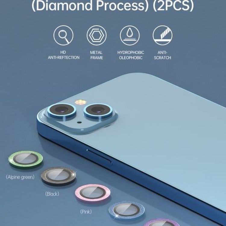 Devia Peak Series Camera Lens Protector with Diamond Process (3pcs) for iPhone Pro 14 / 14 Pro Max - Sierra Blue