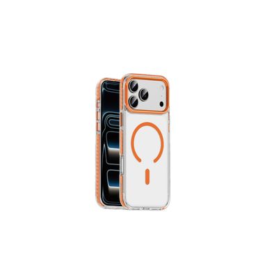 Green Lion Prestige MagSafe Case for iPhone 17 Pro Max, Anti-Scratch, Military-Grade Shockproof, Camera & Drop Protection, Comfortable Grip - Orange