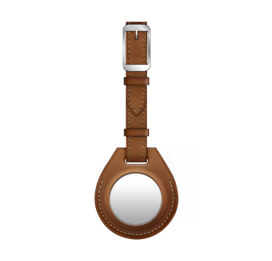 Viva Madrid Airtrax Leather Luggage Tag Case Compatible for AirTag, Scratch Protective Skin Cover, Anti-Lost Holder Suitable for AirTag Bluetooth Tracker - Brown