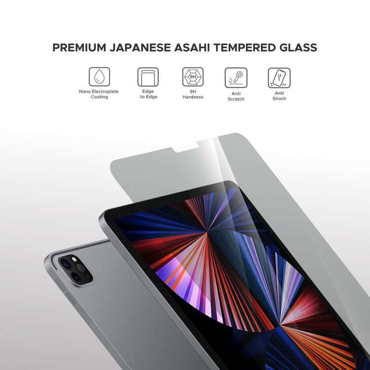 Liberty Guard Full Cover Clear Rounded Edge for iPad Pro(10.9/11) with Anti Shock & Anti Impact, Nano Electroplate Coating, Anti Fingerprint - Clear