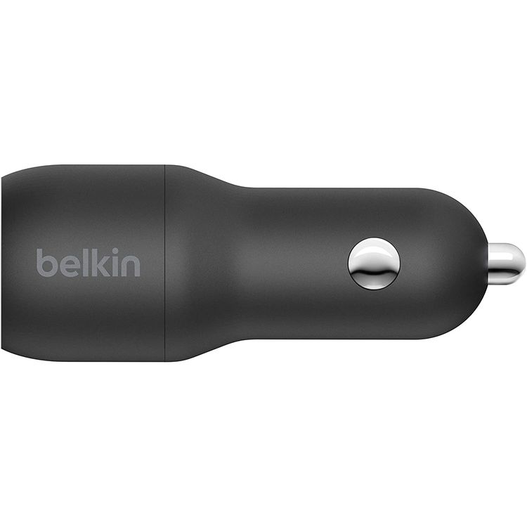 Belkin Car Charger Dual USB CCD001bt1MBK with Lightning Cable-Black