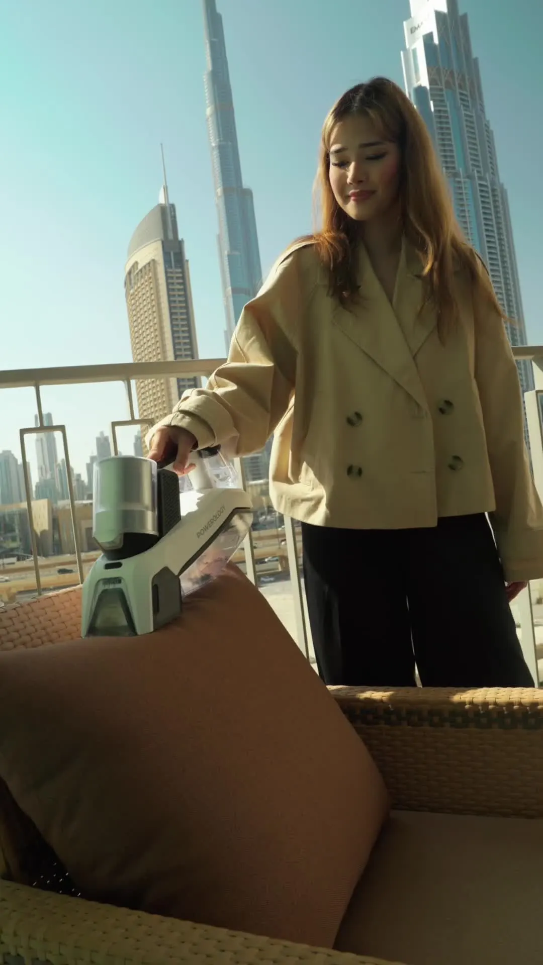 Powerology Cordless Spot Cleaner, 500ml Capacity, 60W, 8000Pa Suction Power, 2000mAh Battery Capacity, less than 76db Noise Level - White