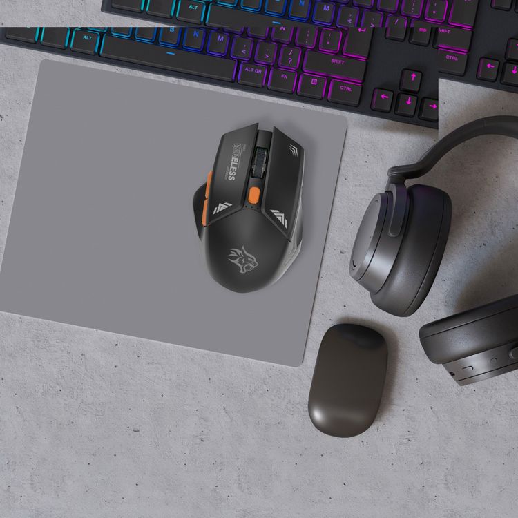 Porodo Gaming Wireless Mouse, 3 Levels DPI, 10m Wireless Range, Power Saving Technology, Mac & Windows Compatible - Black