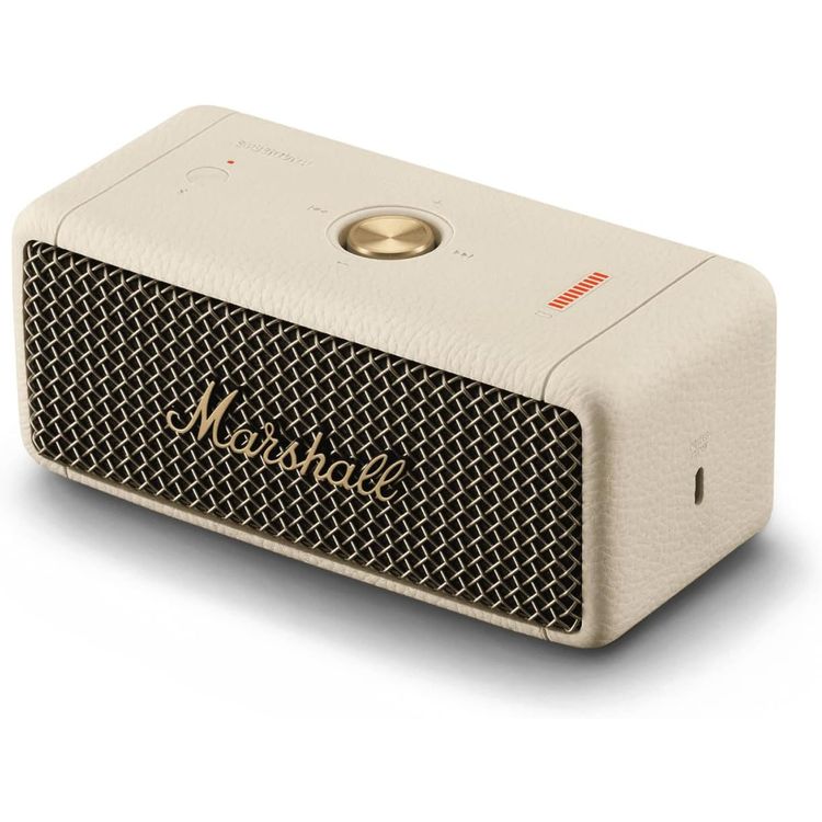 Marshall Emberton II Compact Portable Wireless Speaker, 30 Hours Working Time, Fast Charge (Type-C), Dustproof & Waterproof, 360° Sound, Full Range Drivers - Cream
