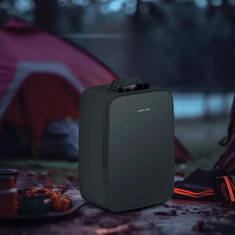 Green Lion Mini Refrigerator with 22L Capacity, Low Noise, Multi Protection, Temperature Control, Multiple Power Option, Quiet & Eco-Friendly, Compact & Portable, Advanced Cooling - Black