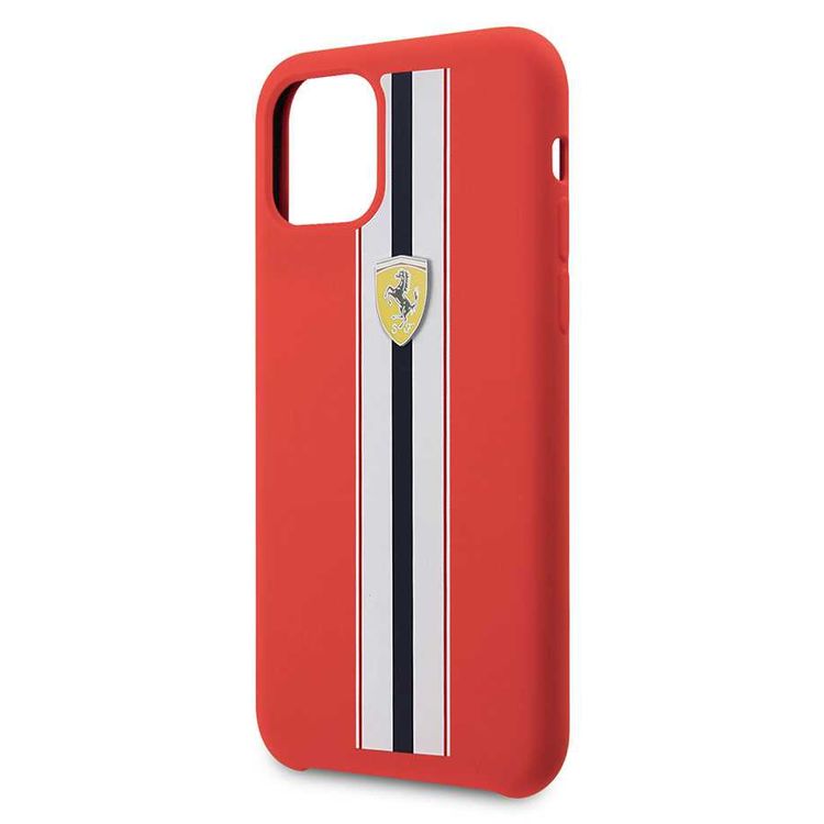 CG MOBILE Silicone Phone Case On Track & Stripes Compatible for iPhone 11 (6.1") Drop Protection Mobile Case Officially Licensed - Red