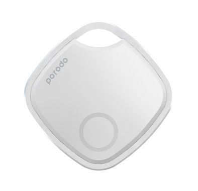 Porodo Lifestyle Smart Tracker مع إنذار القرب ، IP67 مقاوم للماء ، مصراع الكاميرا عن بُعد ، اتصال Bluetooth ، وحدة تحكم التطبيق ، علامة موقع GPS ، ابحث عن زر الهاتف - أبيض