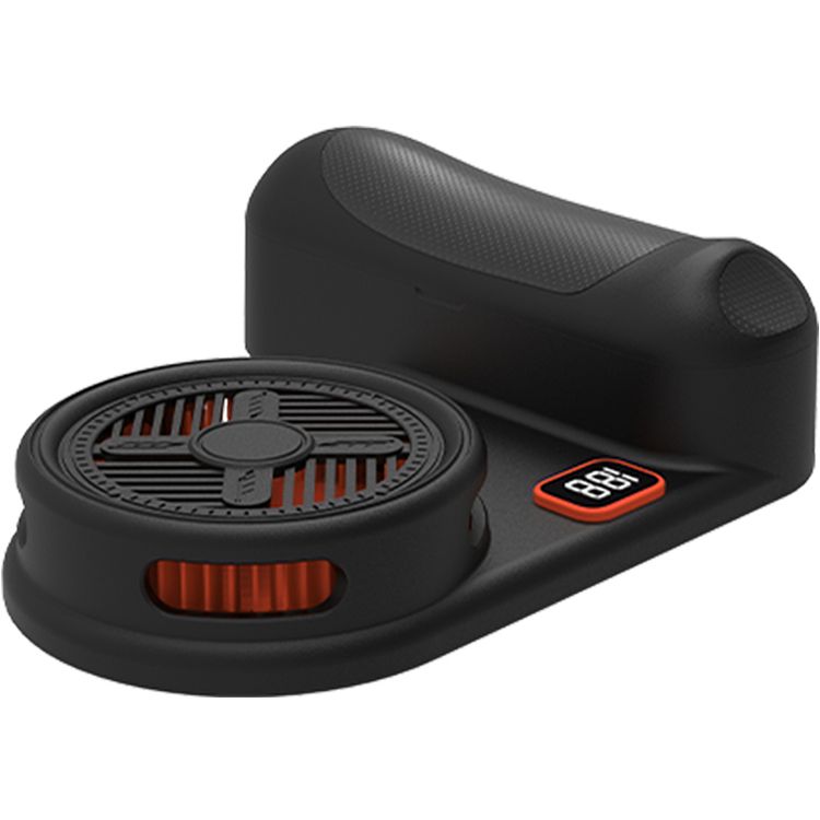 Porodo Gaming Arcticchill Magnetic Phone Cooler with Ultra-Quiet Fan, High Speed Fan, Slip-Resistant Design, 90 Minutes Working Time, 5000mAh Battery Capacity - Black / Orange