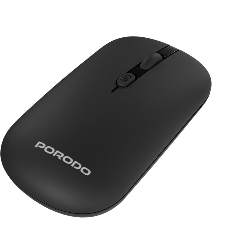 Porodo 6-in-1 Keyboard & Mouse Set with Magnetic Cable, Phone Stand & Travel Case, Dual Connectivity Mode, Multi-Device Connection, 10m Operating Distance - Black 