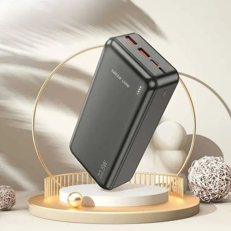 Green Lion PowerPack Fast Charge Power Bank 30000mAh,Dual Input Micro & Type C, PD 20W Fast Charge, QC3.0 22.5W, 3 Outputs USB A×2 & Type C - Black