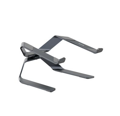 Porodo Ergonomic Laptop Stand with Up to 150° Adjustable Angle, Aluminum Alloy  Material, 14"-17.3" Laptop Compatibility, Stable and Secure, Patented Design - Gray