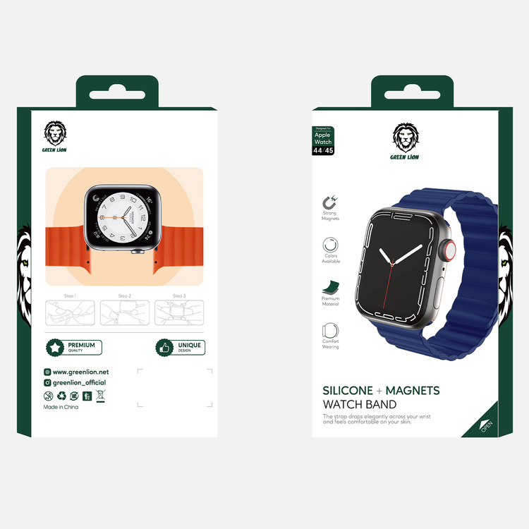 Green Lion Silicone Magnetic Watch Band - Blue