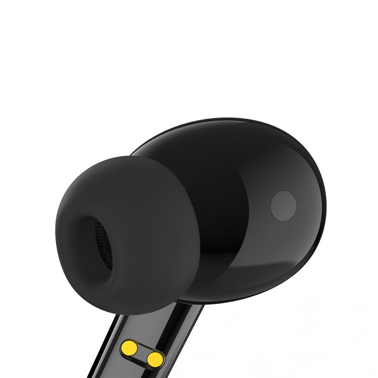 Powerology Earbuds Pro with Active Noise Cancellation, 30 Hours Charging Case Battery Life, 10m Transmission Distance, Bluetooth Version 5.2, Siri Activation - Black