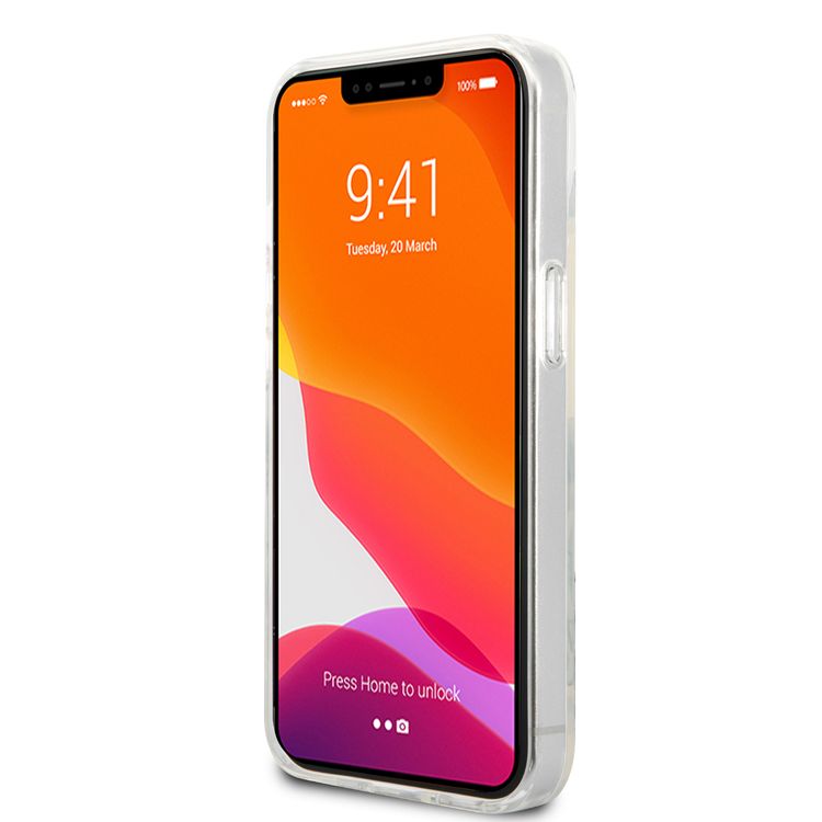 CG MOBILE Ferrari PC/TPU Transparent Hard Case with 3D Line Contrasted Red Line Compatible for iPhone 13 (6.1") Anti-Scratch, Easy Access to All Ports