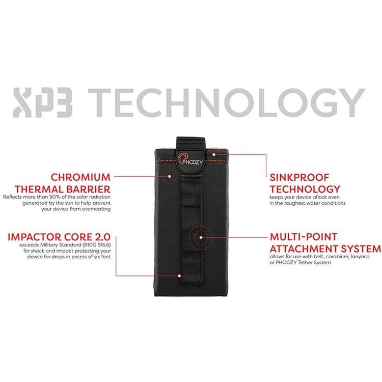 Phoozy XP3 Series Thermal Mobile Phone Case Capsule with Internal Stash Pocket, Insulated Ultra-Slim Weatherproof Pouch, Extends Battery Life, Drop Protection - Black (Medium)