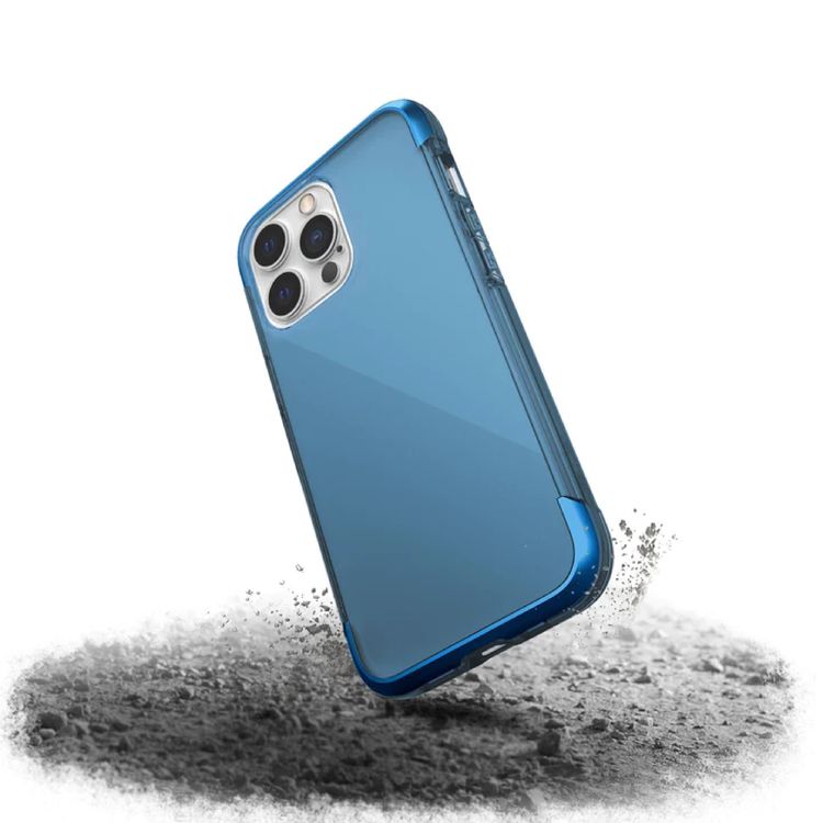 X-Doria Raptic Air for iPhone 14, Raised Bezel, Soft Rubber Interior, Slim & Compact, Recyclable & Biodegradable, Scratch and Damage Protection - Blue