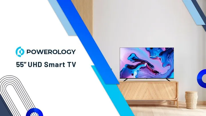 Powerology  Black 55" UHD Smart Google TV