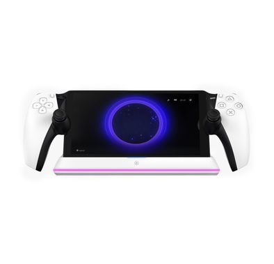 Porodo Gaming PlayStation Portal Charging Dock with Anti Slip Base, Built-in Safeguard, ABS Material, RGB Light - White 