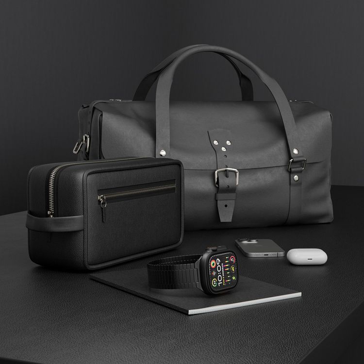 حزام ساعة ليفيلو ميلانو لساعة ابل 49/46 ملم، خفيف الوزن ومتين للغاية، وصلات قابلة للتعديل، مادة لا تسبب الحساسية، تكنولوجيا مضادة للأكسدة - أسود