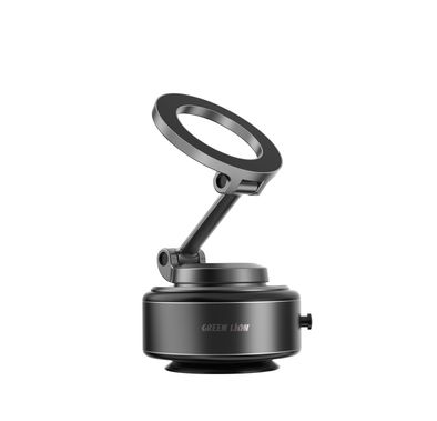 Green Lion GX-31 Auto Suction Phone Holder with 360° Rotation, Strong Suction Cup, 1.5kg Adsorption, One-Hand Operation, MagSafe Compatible, Type-C Charging, 14 Days Working Time - Matte Black