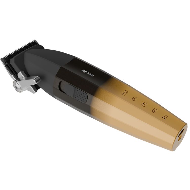 Green Lion Edge Pro Hair Clipper with 9100RPM Motor, Taper Lever, Ergonomic Design, 6 Guide Combs, Battery Indicator, 2500mAh Battery Capacity, Type-C Charging - Gold / Black