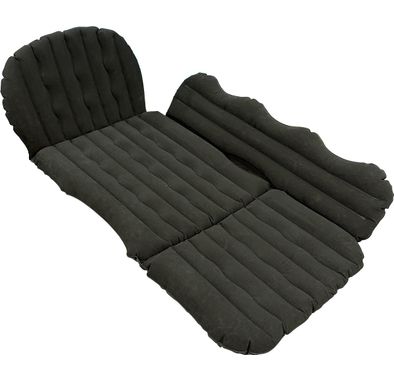 Green Lion Inflatable Car Air Mattress with Contoured Car-Fit, 2-Min Quick Inflation, Ergonomic Wave Design, Fits Most Vehicles, Gentle Plush Surface, Gentle Plush Surface, 100kg Load Capacity - Black
