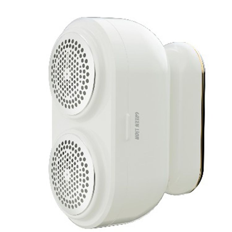 Green Lion Dualpro Digital Fabric Remover with 3-Gear Speed Control, Up to 2.2 Hours Working Time, 130mL Lint Bin Capacity, 2 × 6-Leaf Blades, Honeycomb Mesh Cover, Comfortable Hand Grip, Dual-Head Design - White