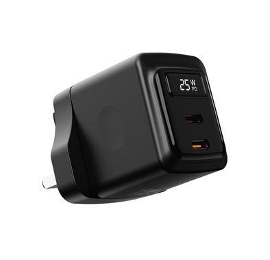 Porodo GaN Wall Charger with Dual USB-C Ports, 25W Power ...