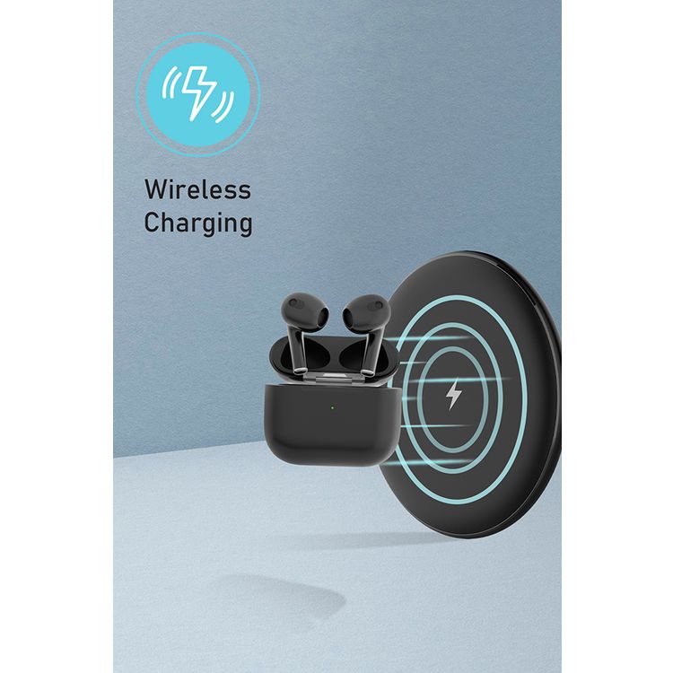 Porodo Blue Deep Bass Wireless Earbuds 3, 20 Hours Working Time, Type-C Charging Port, Environmental Noise Cancellation, Independent Earbuds, Touch Control - Black
