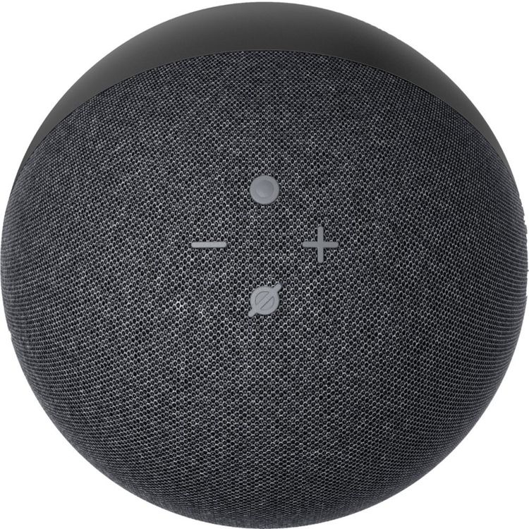 تصميم Amazon Echo 4th Gen Spherical مع صوت غني ومركز منزلي ذكي وAlexa - Charcoal