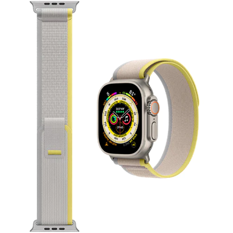 حزام ساعة Pawa Paris Trail Loop Ultra/Series 8 49/45/44/42 ملم - أصفر/بيج