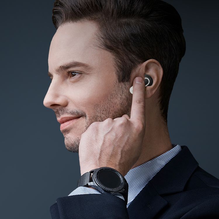 Porodo Soundtec Guide Earbuds with ANC & TWS, Touch Screen, 6 Hours of Playtime, 40 Minutes Earbuds Charging Time, Waterproof, Type-C Charging Case - Black