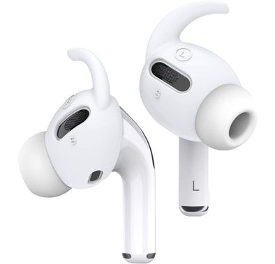 Elago Earbuds Hook Cover, Protective Buffer for Apple AirPods Pro Suitable for Jogging, Cycling, Gym & Fitness Activities [4 Pairs: 2 Large + 2 Small] - White