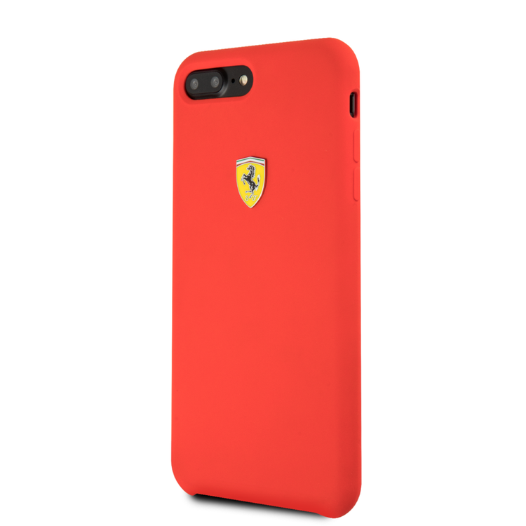 CG MOBILE Ferrari SF Silicone Phone Case Compatible for iPhone 8 / 7 Plus | Protective Mobile Case Officially Licensed - Red